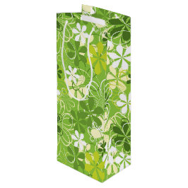 Farbenfrohe Kunst Illustration Natur Blumenmuster Geschenktüte Für Weinflaschen