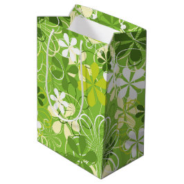 Farbenfrohe Kunst Illustration Natur Blumenmuster Mittlere Geschenktüte