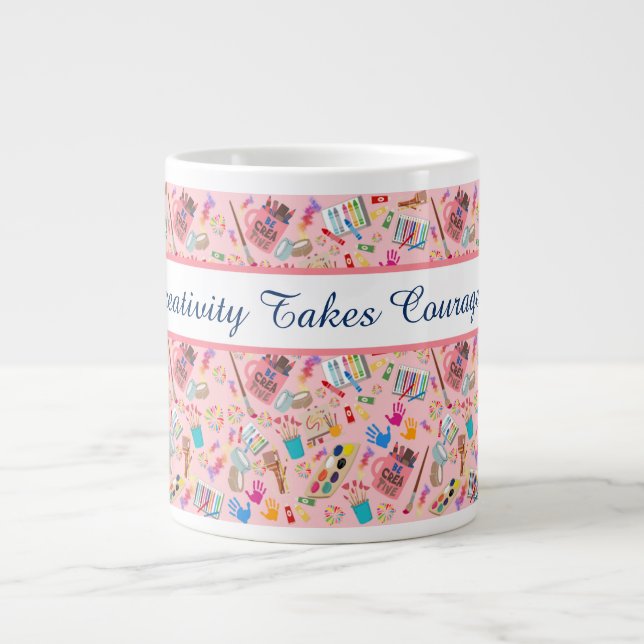 Farbenfrohe Kunst liefert kreatives Muster für Kün Jumbo-Tasse (Vorderseite)