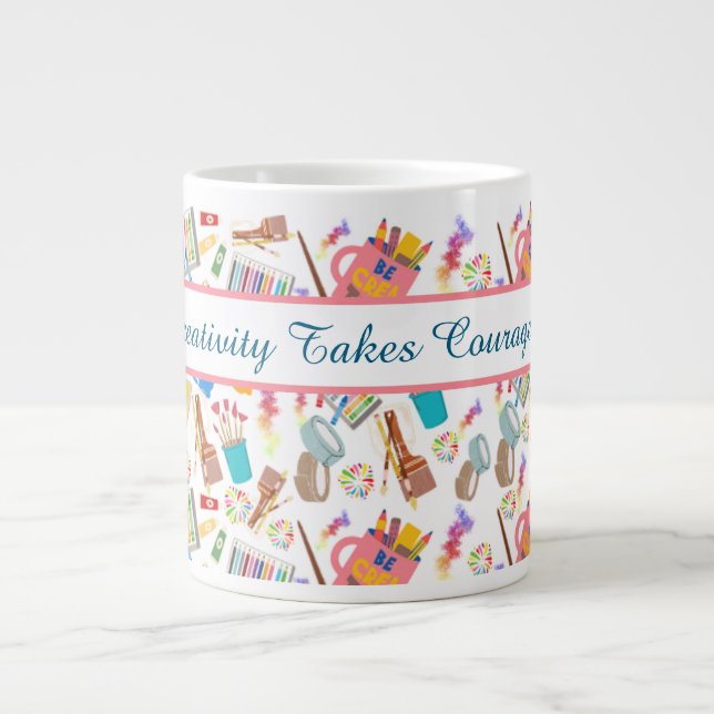 Farbenfrohe Kunst liefert kreatives Muster für Kün Jumbo-Tasse (Vorderseite)