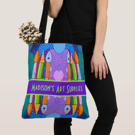 Farbenfrohe Kunstgegenstände, Personalisierte Tote Tasche