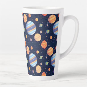 Farbenfrohe künstlerische Darstellung von Planeten Milchtasse