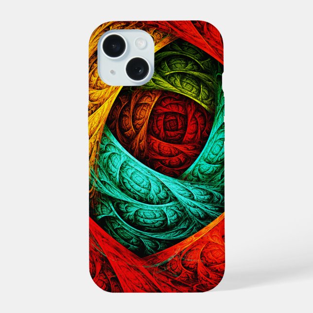 Farbenfrohe künstlerische Moderne Abstrakte Kunst  iPhone 15 Hülle (Rückseite)