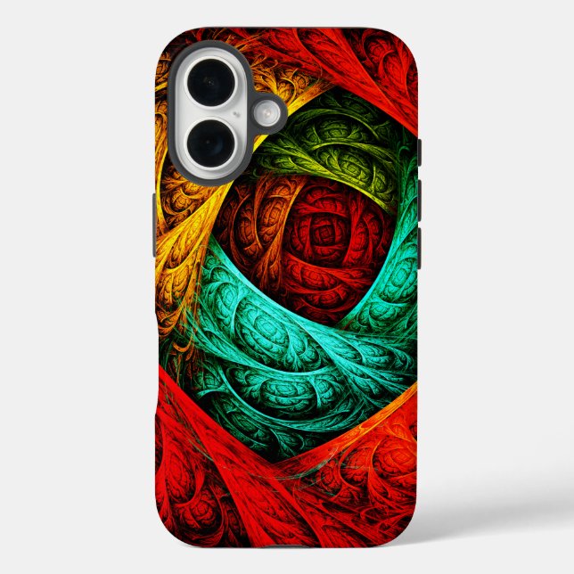 Farbenfrohe künstlerische Moderne Abstrakte Kunst  iPhone 16 Hülle (Rückseite)