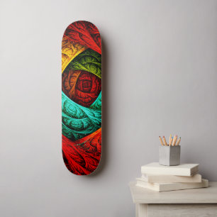 Farbenfrohe künstlerische Moderne Abstrakte Kunst Skateboard