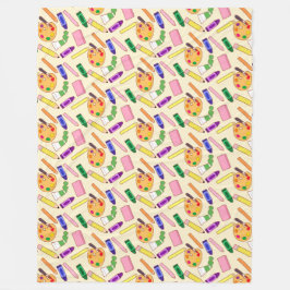 Farbenfrohe Kunstmaterialien Fleecedecke