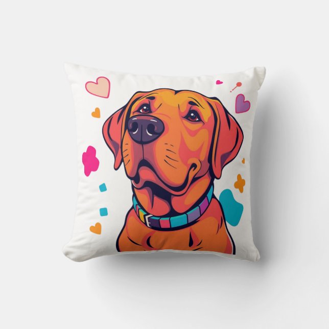 Farbenfrohe Labrador Hunde Kunst Kissen (Vorderseite)