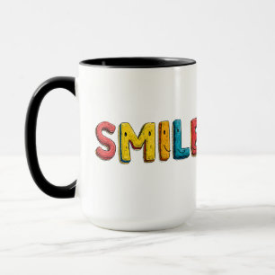 Farbenfrohe "LÄCHELN" Zwei-Ton-Kaffeetasse  Tasse