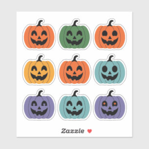 Farbenfrohe Lächelnde Pumpkins Scrapbook Aufkleber
