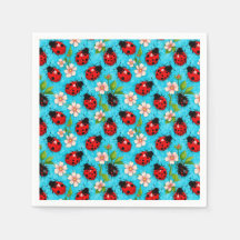 Farbenfrohe Ladybug-Muster mit Blume