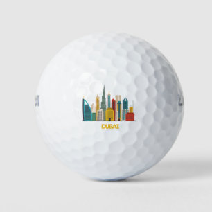 farbenfrohe Landschaft des Dubai Cartoon Golfball