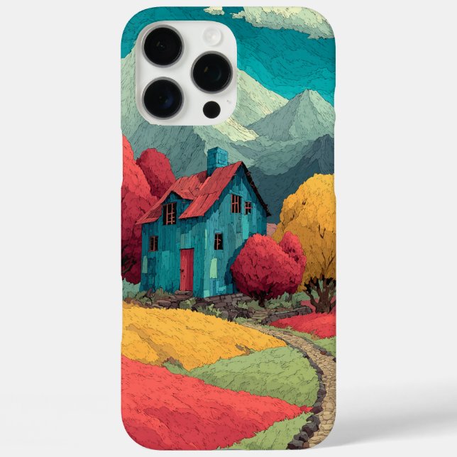 Farbenfrohe Landschaft Design Handy Fall iPhone 16 Pro Max Hülle (Rückseite)