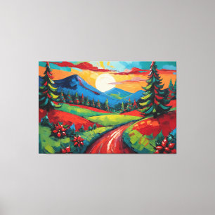 Farbenfrohe Landschaft Kunst, Dichtung und Musik Leinwanddruck