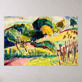 Farbenfrohe Landschaftsmalerei Poster