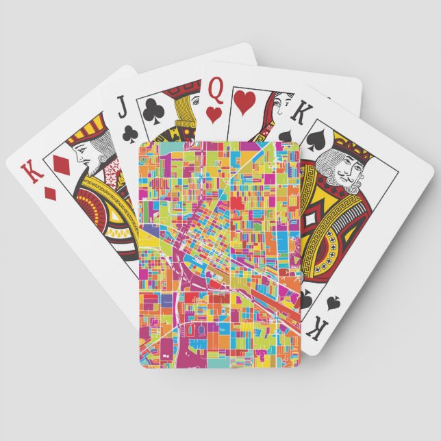 Farbenfrohe Las Vegas, Nevada Karte Spielkarten (Rückseite)