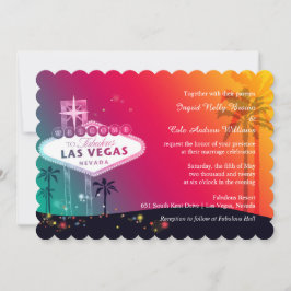 Farbenfrohe Las Vegas Strip Wedding Einladung