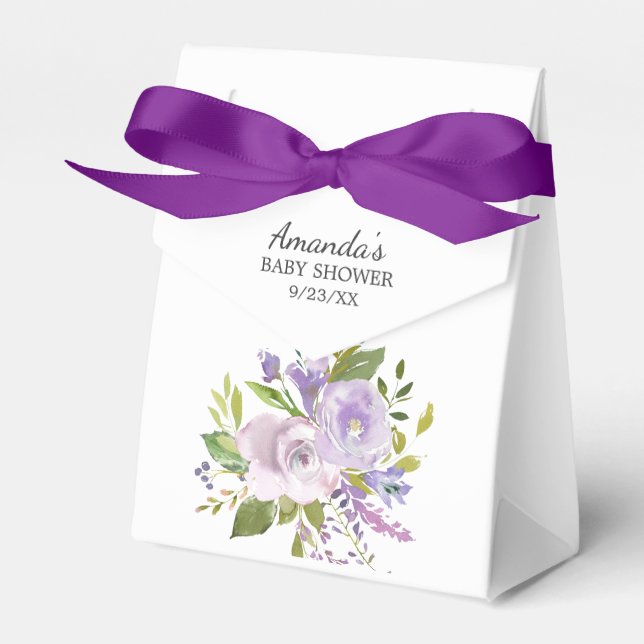 Farbenfrohe Lavendel Blume Kinderdusche Gefallen B Geschenkschachtel (Vorderseite)