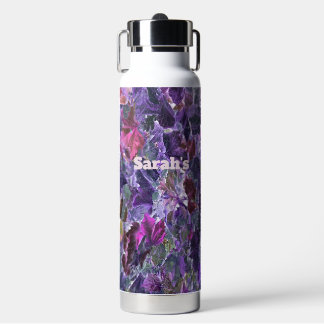 Farbenfrohe Leaf Muster Pink Lila Foliage Trinkflasche