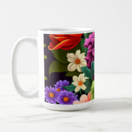 Farbenfrohe lebendige Blume Kaffeetasse