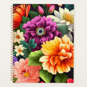Farbenfrohe lebendige Blume Planer