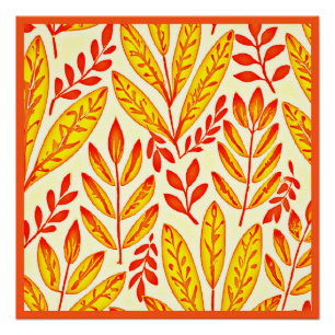 Farbenfrohe, lebendige Foliage Mosaik-Blätter Must Poster