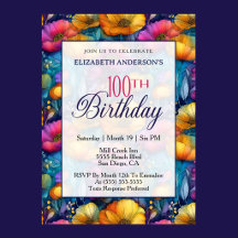 Farbenfrohe Lebendige Mohnblume 100. Geburtstag