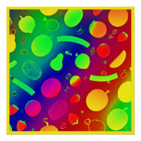 Farbenfrohe, lebendige Neon Frucht Muster Kunst