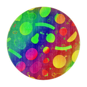 Farbenfrohe, lebendige Neon Frucht Muster Kunst Schneidebrett