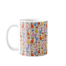 Farbenfrohe, lebendige niedliche Katzen Tasse