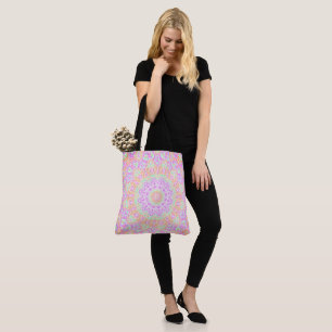 Farbenfrohe lebendige Trippy Hippie Boho Mandala Tasche