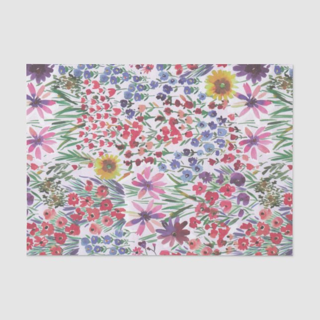 Farbenfrohe Lebensfreude Wasserfarbe Flora botanis Seidenpapier (Vorderseite)
