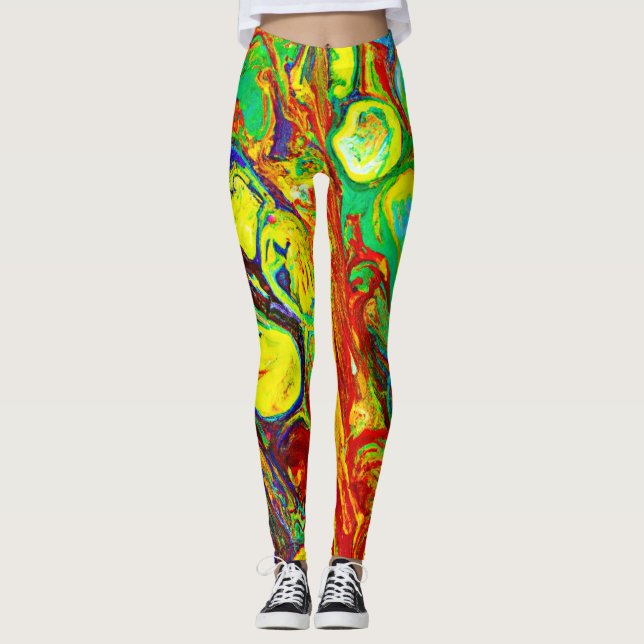 Farbenfrohe Lebensweise Leggings (Vorderseite)