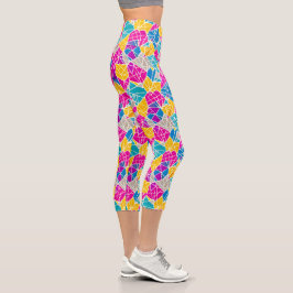 Farbenfrohe, lebhafte Abstrakte geometrische Forme Capri Leggings