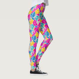 Farbenfrohe, lebhafte Abstrakte geometrische Forme Leggings
