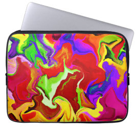 Farbenfrohe, lebhafte Abstraktionsmuster Laptopschutzhülle
