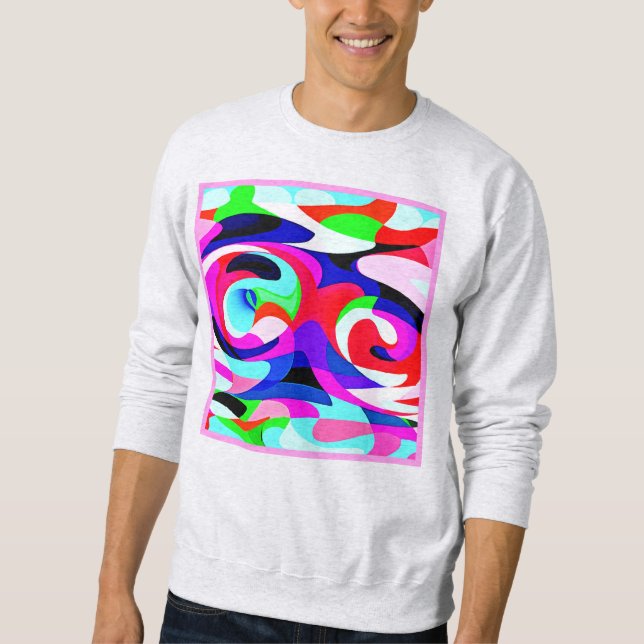 Farbenfrohe, lebhafte Abstraktionsmuster Sweatshirt (Vorderseite)