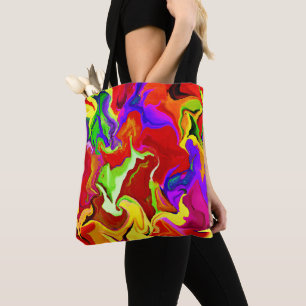 Farbenfrohe, lebhafte Abstraktionsmuster Tasche