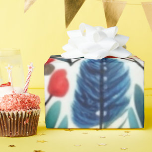 Farbenfrohe, lebhafte Blume, Birdspattern Wrapping Geschenkpapier