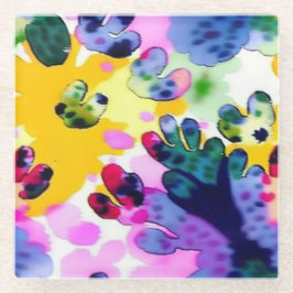 Farbenfrohe, lebhafte Gestaltung Glasuntersetzer