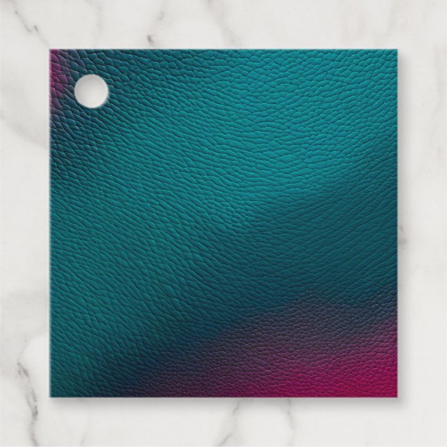 Farbenfrohe Lederkunst Geschenkanhänger (Vorderseite)