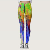 Farbenfrohe Leggings mit abstraktem Design