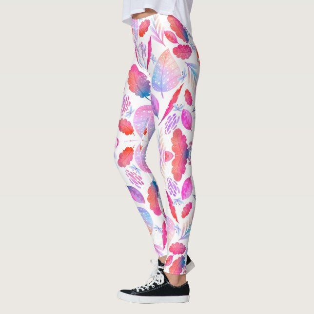 Farbenfrohe Leggings mit einem lebendigen Muster i (Links)