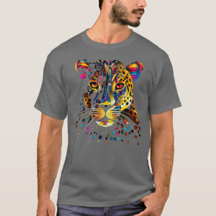 Farbenfrohe Leopard Gesicht Jaguar Tier Big Cats P T-Shirt