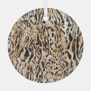 Farbenfrohe Leopard Meter Textile Muster Ornament Aus Glas