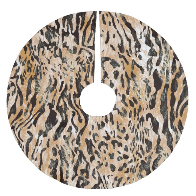 Farbenfrohe Leopard Meter Textile Muster Polyester Weihnachtsbaumdecke (Vorderseite)