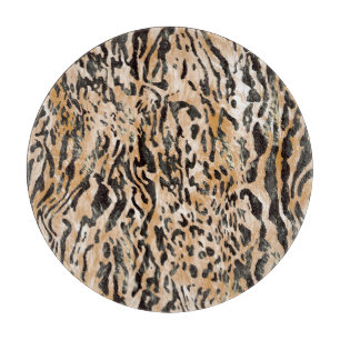 Farbenfrohe Leopard Meter Textile Muster Schneidebrett