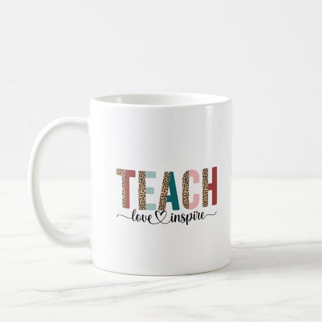 Farbenfrohe Leopard-Teachzettel Kaffeetasse (Links)
