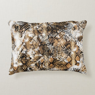 Farbenfrohe Leopard Zebra Camouflage Muster Dekokissen