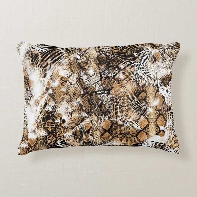 Farbenfrohe Leopard Zebra Camouflage Muster Dekokissen (Vorderseite)