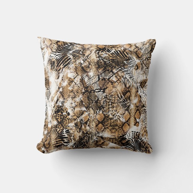 Farbenfrohe Leopard Zebra Camouflage Muster Kissen (Vorderseite)
